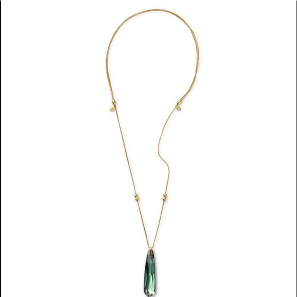 Sprout Crystal Pendant Station Bead Necklace